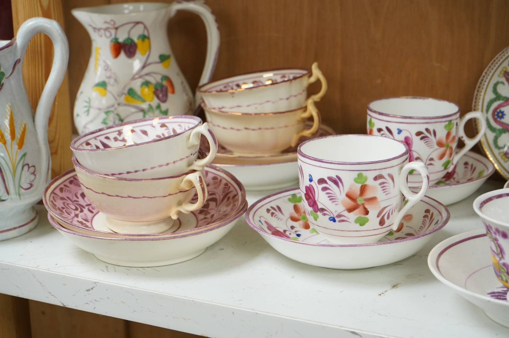 A collection of early 19th century English lustre teawares